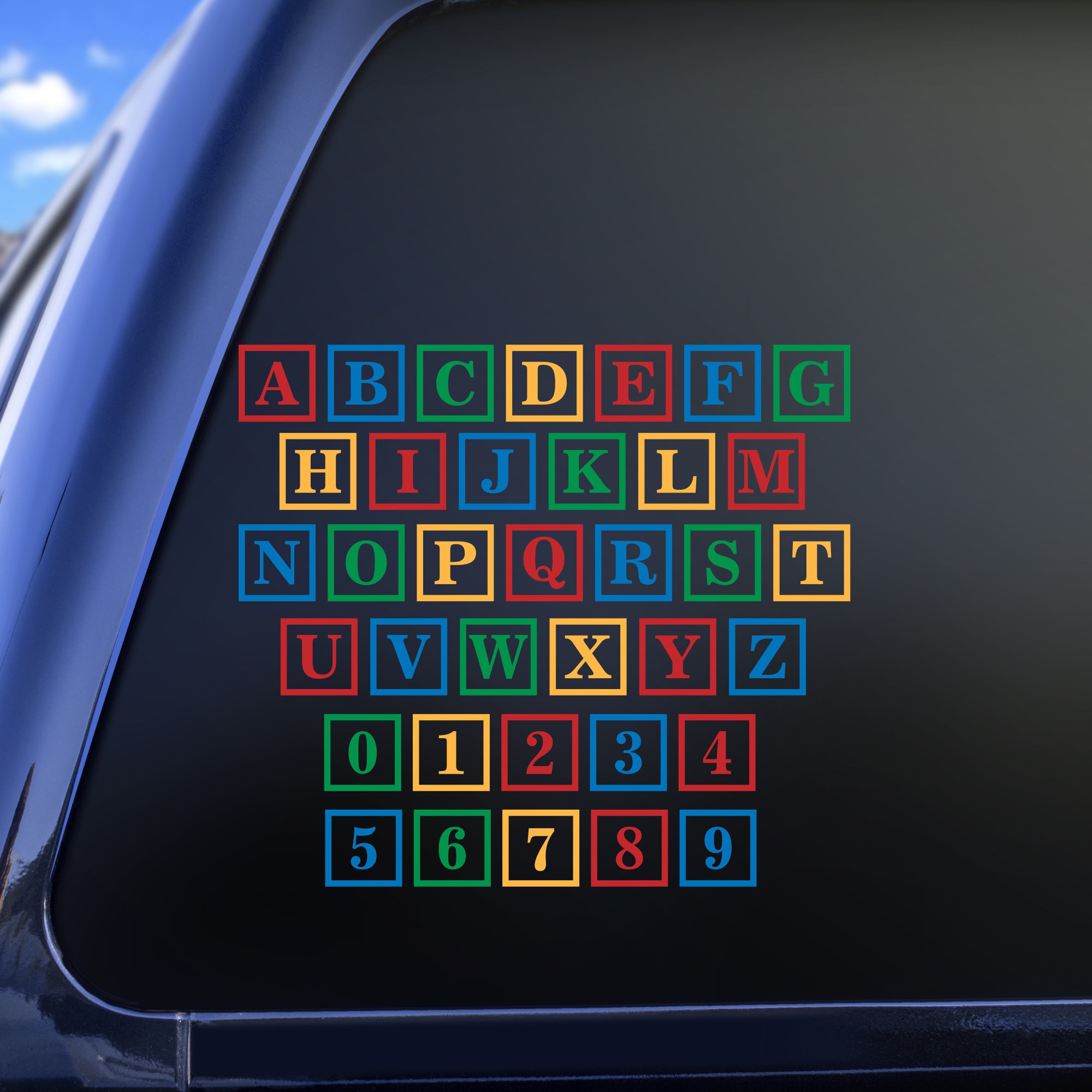 Alphabet Block Decals, Letters and Numbers Stickers - Etsy