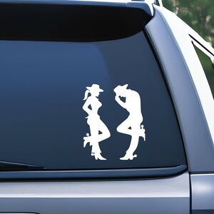 Cowboy and Cowgirl Silhouette Vinyl Decal Sticker