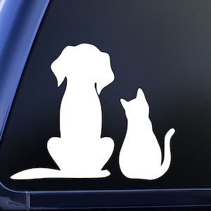Dog and Cat Decal, Pet Lover Decal, Dog Decal, Cat Decal, Car Window Decal