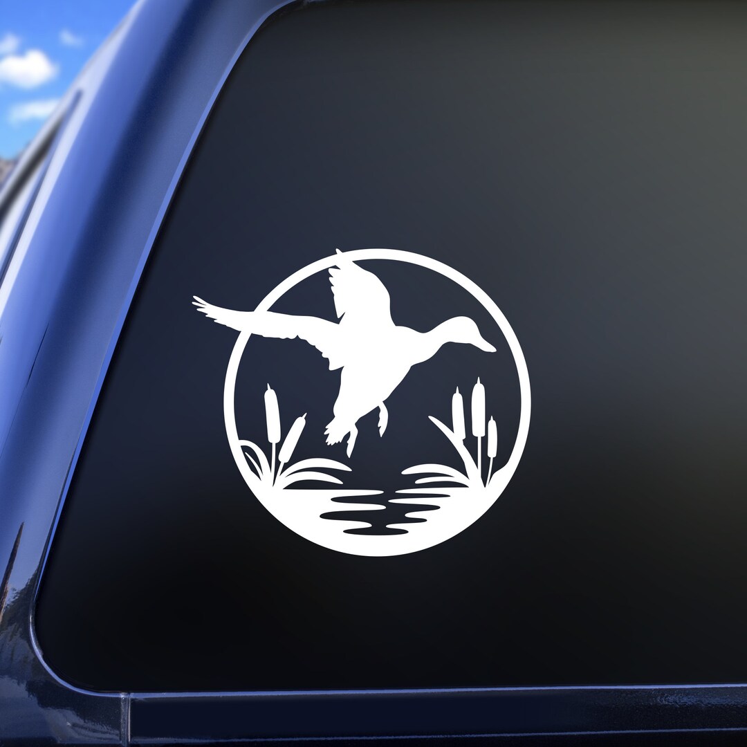 Duck and Reeds Vinyl Decal Sticker | Flying Duck Decal | Wild Duck ...