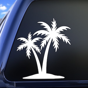 Palm Trees Vinyl Decal, Tropical Decal, Car Window Decal