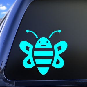 Happy Bee Decal, Smiling Bee Decal, Bumble Bee Decal, Honey Bee Car Decal