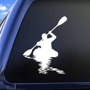 Kayaking Vinyl Decal, Kayak Sports Water Wake Sticker