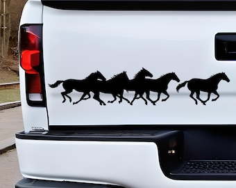 Running Horses Decal, Herd of Wild Horses Decal, Large Car Window Decal