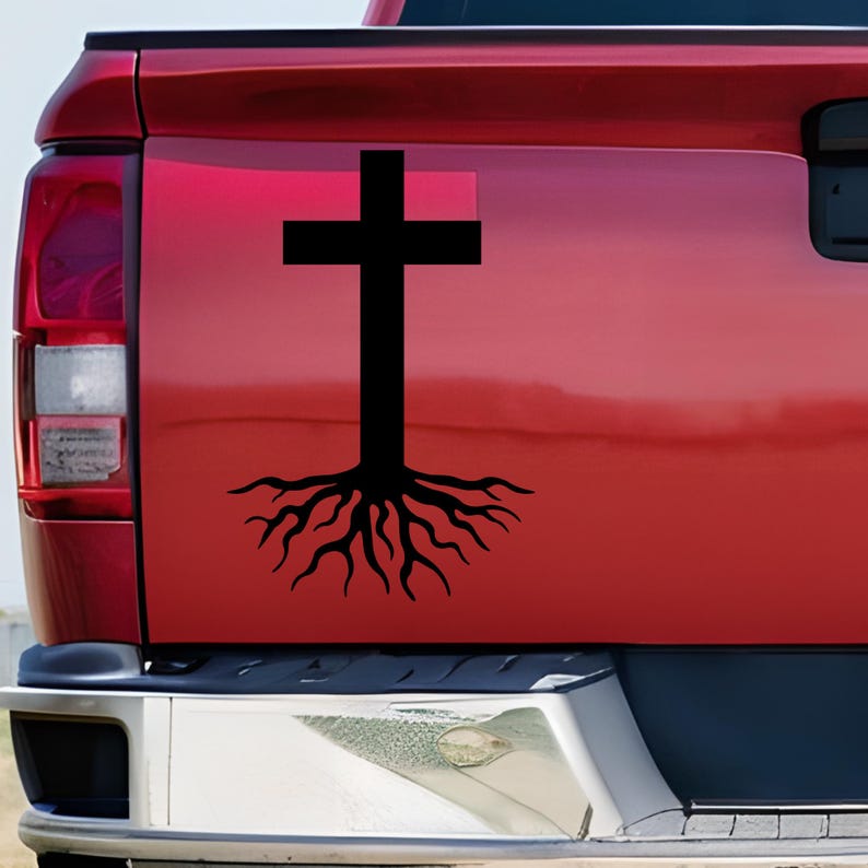 Coss With Roots Cross With Roots Decal, Rooted in Christ Decal - Etsy