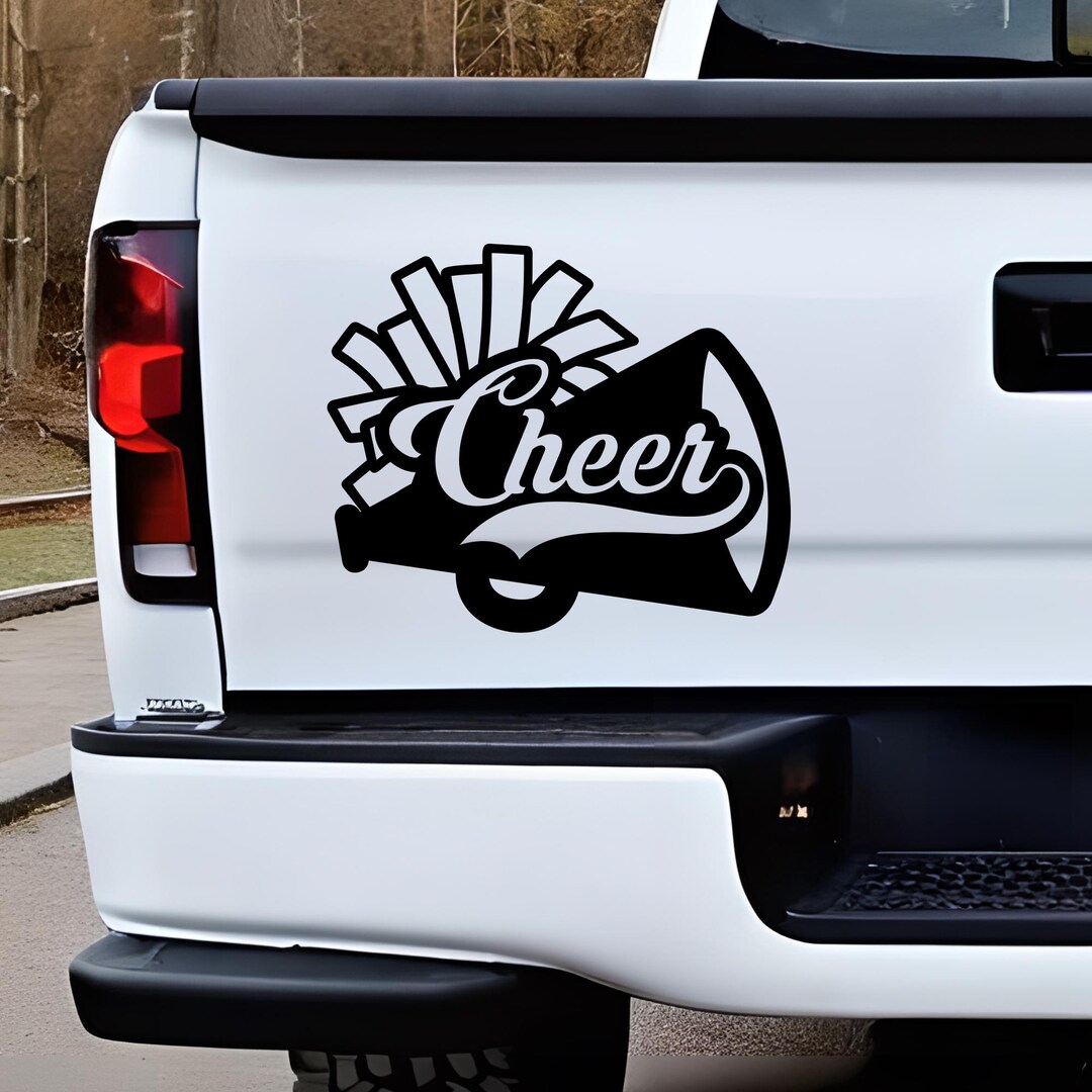 Cheerleading Decal, Cheer Bullhorn Pom Poms Car Window Sticker - Etsy