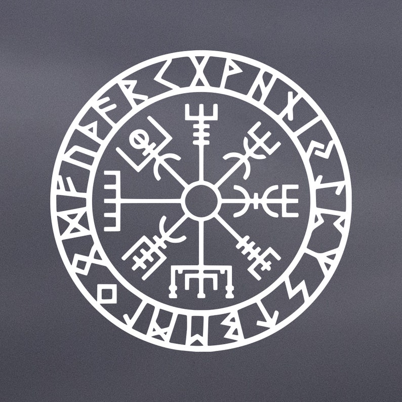 Viking Compass Decal Vegvisir Viking Wayfinder Compass Vinyl Etsy