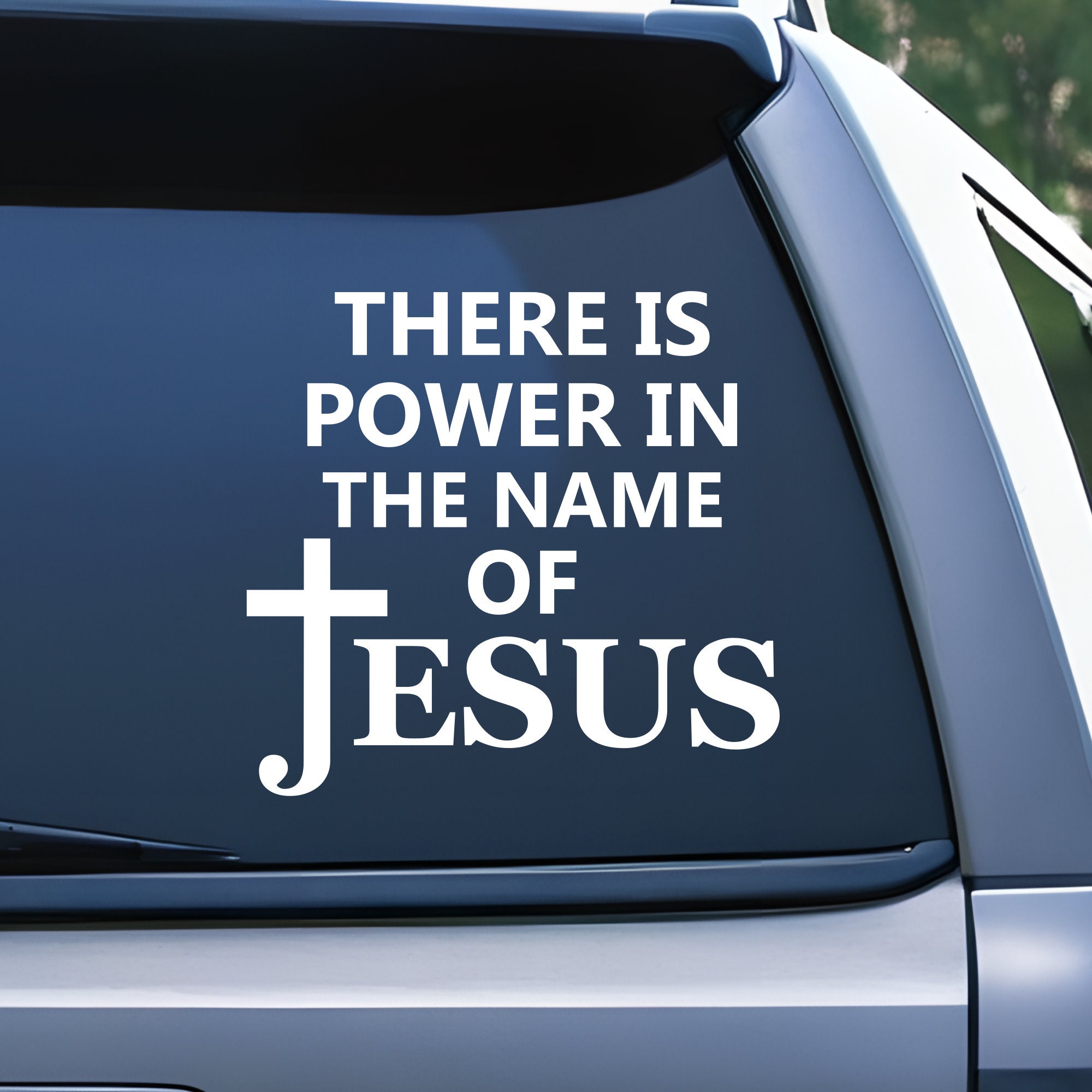There is Power in the Name of Jesus Decal, Christian Prayer Cross ...