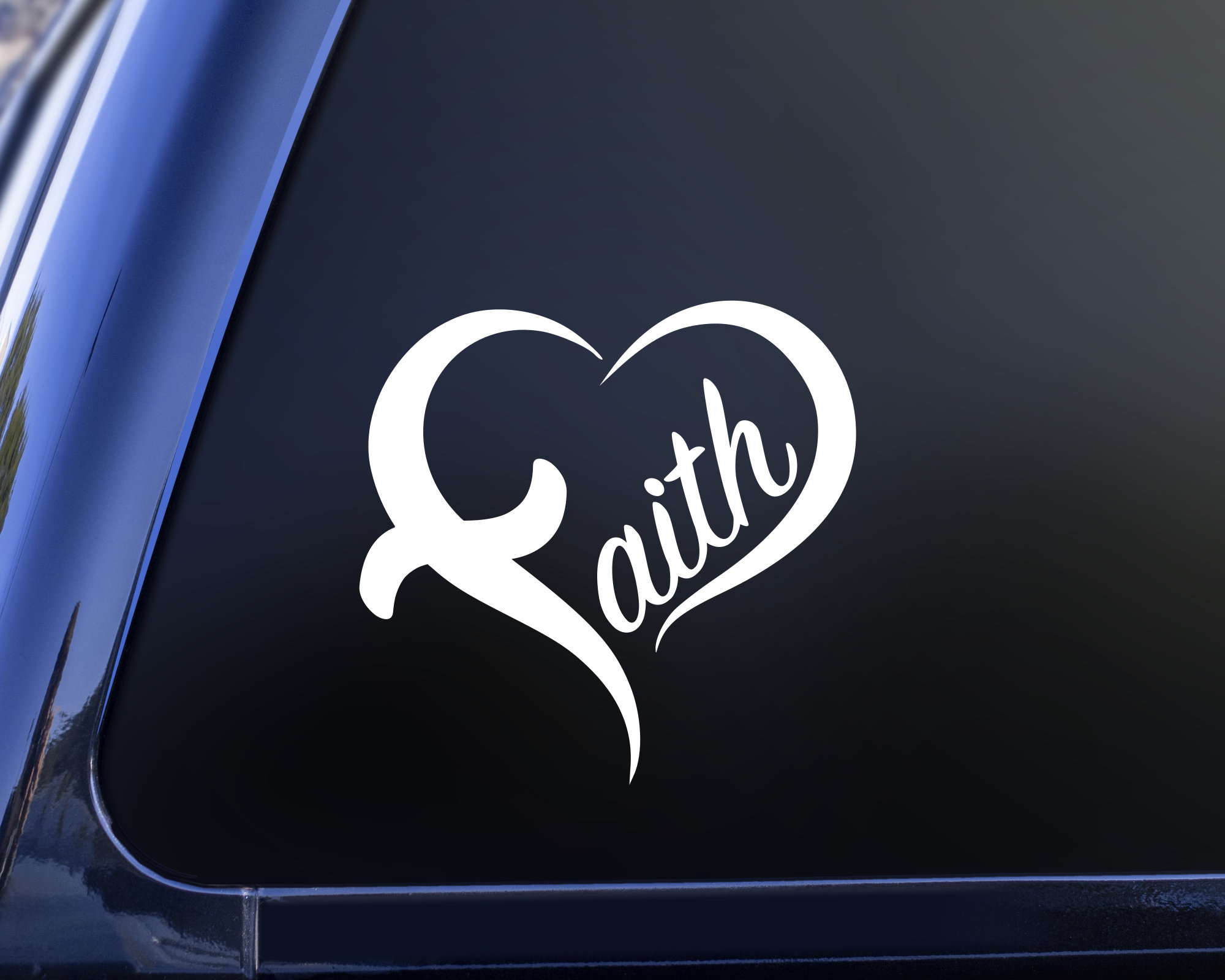 Faith Heart Vinyl Decal, Christian Car Window Sticker - Etsy
