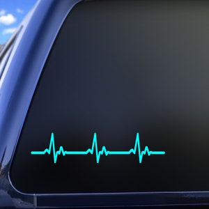 Electrocardiogram Vinyl Decal | Heartbeat Vinyl Sticker | Cardiogram Sticker | Ekg Decal