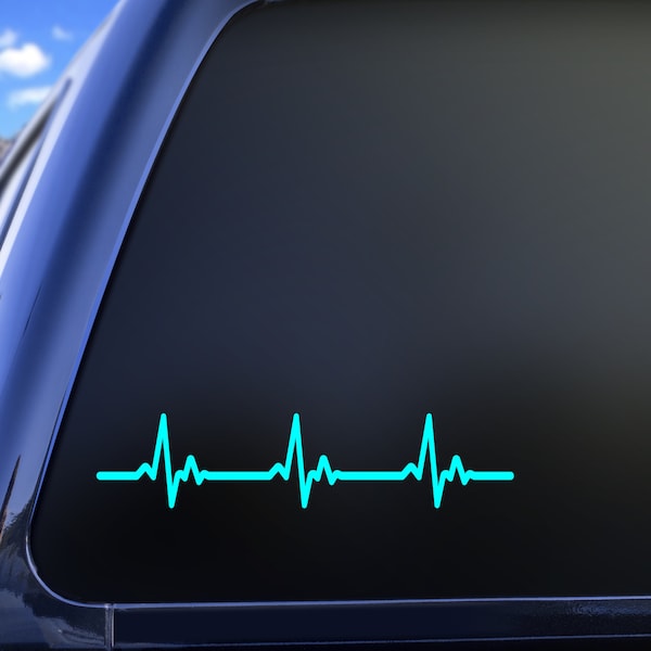 Electrocardiogram Vinyl Decal | Heartbeat Vinyl Sticker | Cardiogram Sticker | Ekg Decal