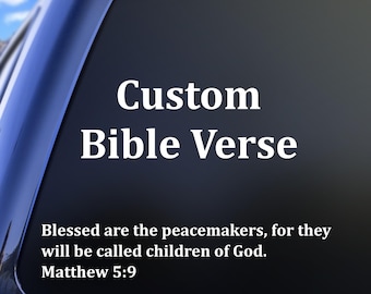 Custom Bible Verse Decal, Vinyl Decal Sticker, Religious Decal, Christian Decal,  Bible Quote,