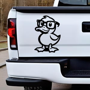Nerdy Duck Decal, Funny Duck With Glasses Decal, Funny Bird, Duckling, Car Window Decal