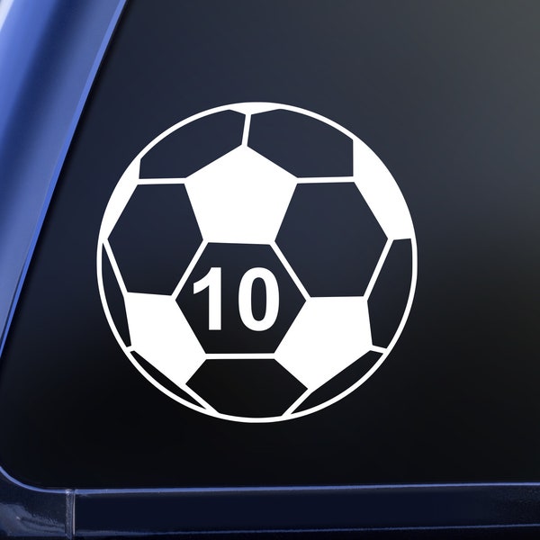 Soccer Ball Decal, Personalized Soccer Ball Decal, Soccer Ball Player Number, Window Sticker, Soccer Ball Car Decal, Bymax Decals