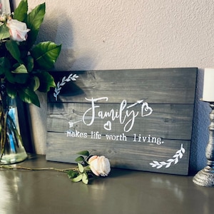 Rustic Farmhouse Wood Family Sign