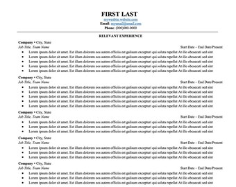 シンプルなプロフェッショナルな履歴書テンプレート (.Docx)