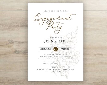 婚約パーティー招待状テンプレート | Canva テンプレート | ボヘミアン招待状 | ミニマリスト テンプレート | 編集可能なテンプレート | すぐにダウンロードできるテンプレート
