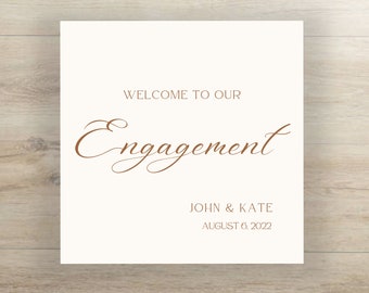 婚約パーティーのウェルカムサインテンプレート | Canvaテンプレート | ボヘミアン招待状 | ミニマリストテンプレート | 編集可能なテンプレート | すぐにダウンロードできるテンプレート