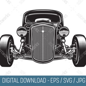 Hot Rod SVG, Hot-Rod JPG, Rat Fink EPS, Hot Rod Racer, Speedster Car Illustration, Instant Download