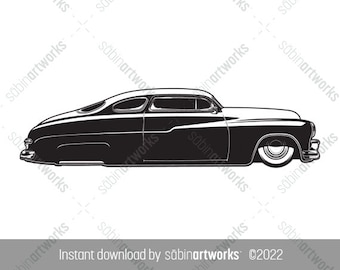 1950s Hardtop Coupe SVG, Classic Car Illustration (Instant Download)