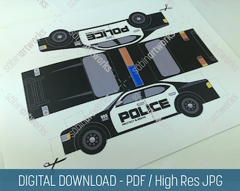 Printable Police Car Craft | Transportation Craft | Build a Police Car ...