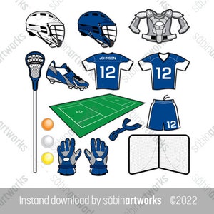 Lacrosse Gear Scrapbook Poster Flyer Images, Lacrosse Equipment Illustration, Lacrosse Items, SVG Lacrosse Clipart Instant Download