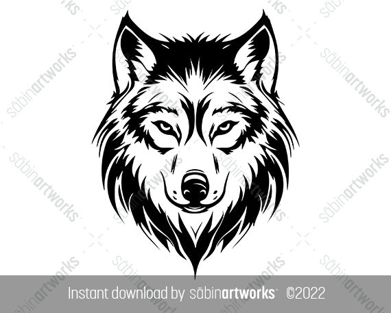Wolf Head Illustration, Printable Wolf Face Drawing Wolf SVG, Wolf Art  Print Wolf Sticker File, Wolf Clipart, Wolf Wall Art Digital Download - Etsy