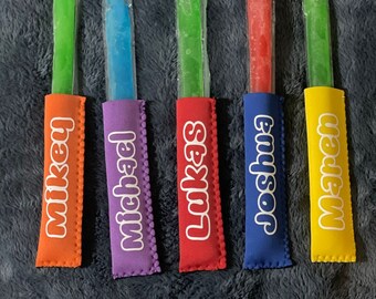 Personalized Ice Pop Holder - Kids Party Favor, Yogurt Sleeve