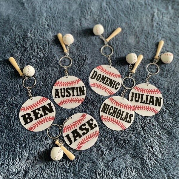 Baseball Keychain Etsy
