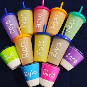 Kids Color Changing Cups, Reusable, kids cups with straws, party favor cups, Easter gifts for kids! Kids gifts! Party! Gifts! Kids tumblers