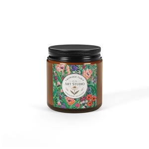 Giardino rustico Tavolo affollato Studio d'arte Candela profumata di soia / Vaso d'ambra