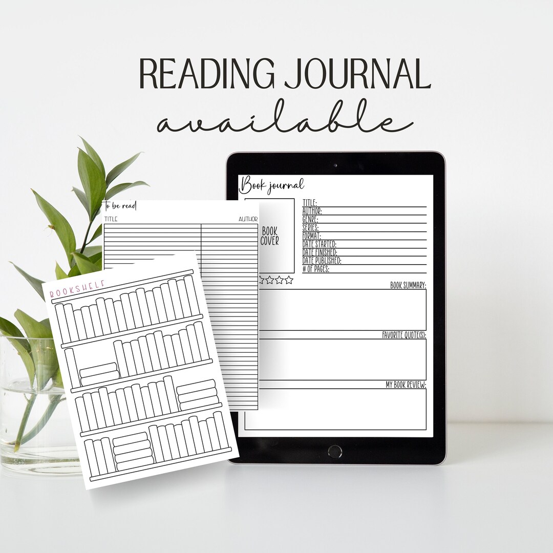 Reading Journal Printable &amp; Digital Reading Journal for Book - Etsy