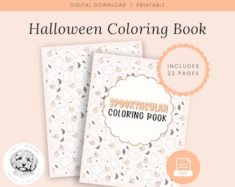 Printable Halloween Coloring Book | Digital Download | Fun Halloween Activity for Kids & Adults