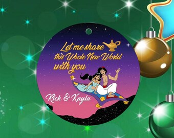 Personalized Whole New World with you, Alladin and Jasmine, Ceramic Ornament