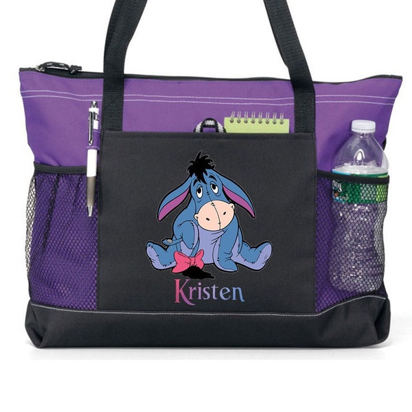Personalized Eeyore Tote Bag, Available in 7 colors