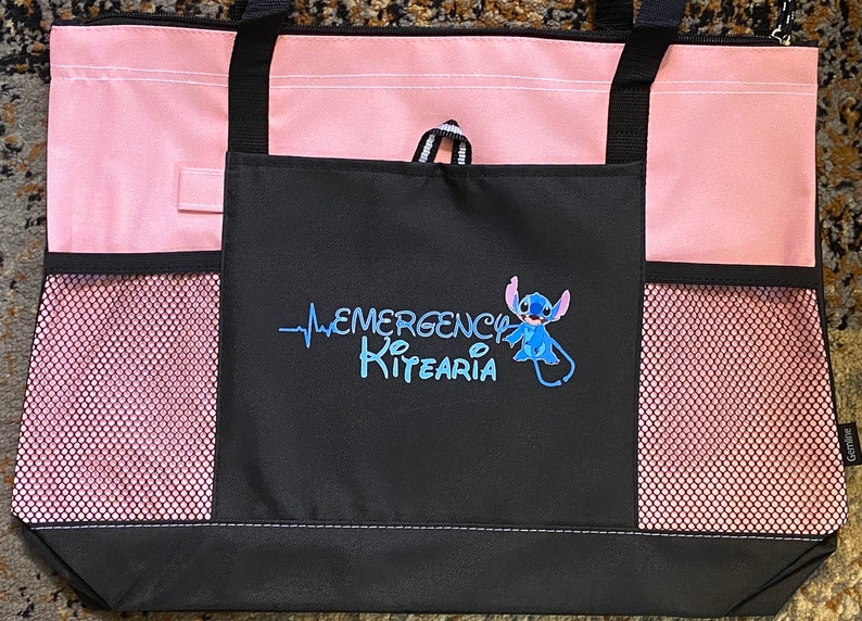 Personalized Stitch Paramedic, Nurse, CNA, MA Tote Bag, Available in 7 colors image 9