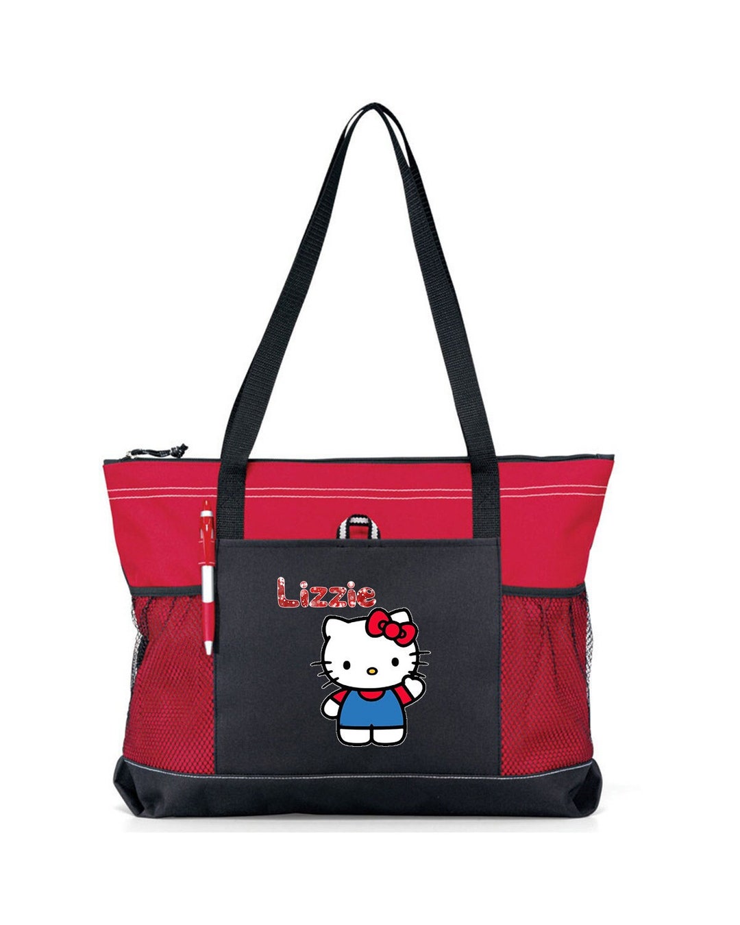 Personalized Glitzy Glow Hello Kitty Tote Bag, Available in 7 Colors - Etsy