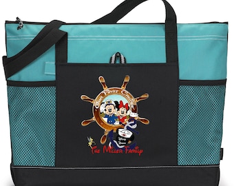 Personalized Our First Cruise, Minnie and Mickey Tote Bag, Available in 7 colors