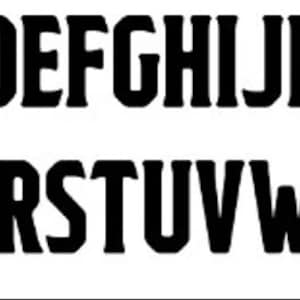 May include: Black and white alphabet letters in a bold, blocky font style. The letters are arranged in two rows, with the letters A through M in the top row and N through Z in the bottom row.