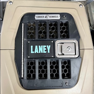 Gunner Kennel Name Plate fits small and medium kennels