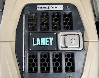 Gunner Kennel Name Plate fits small and medium kennels