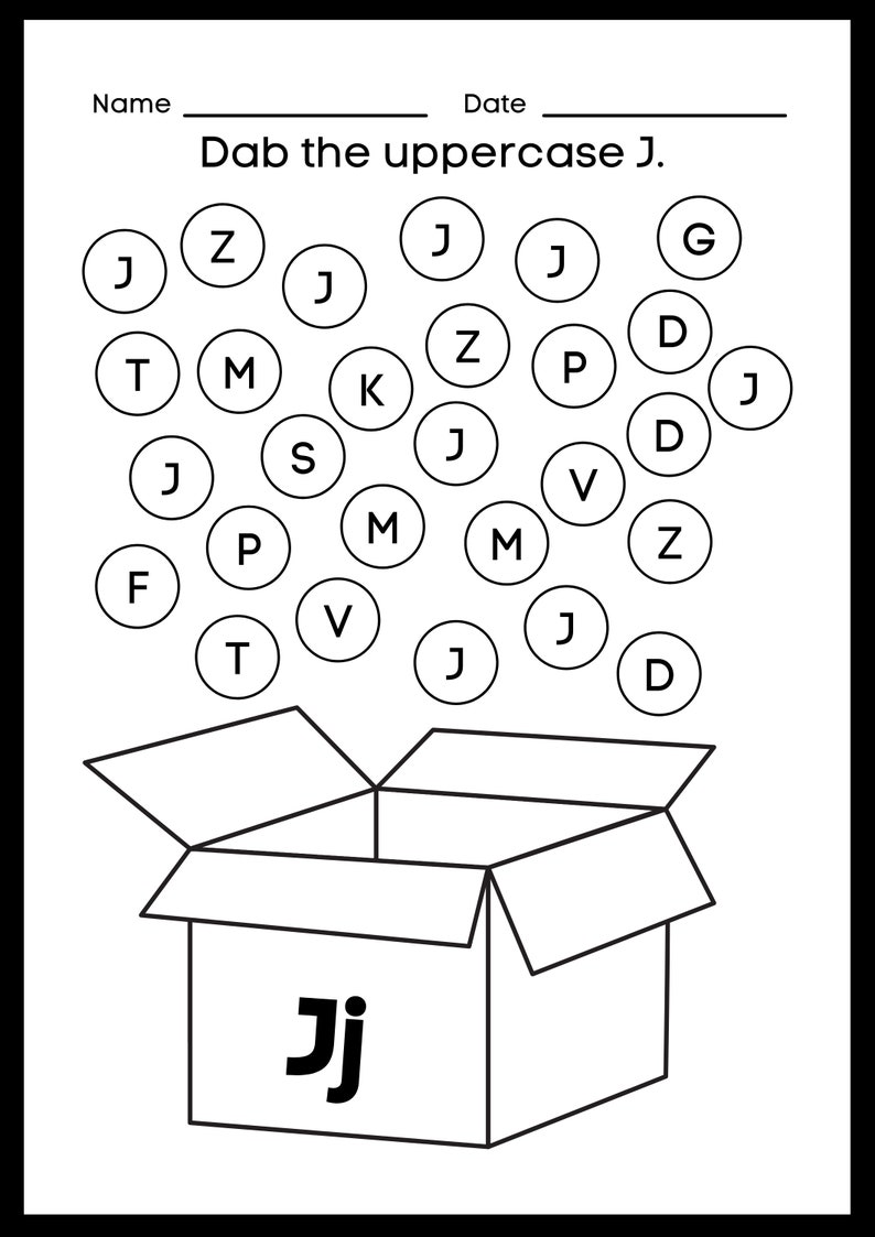 Alphabet Activity Pages Letter Jj Kindergarten Worksheets | Etsy
