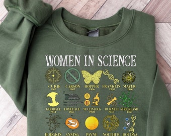 Retro Comfort Woman In Science Shirt, Science Shirt, Preppy Aesthetic Shirt, Scientist Sweatshirts,Girl Scientist Shirt, Gift for Scientist,