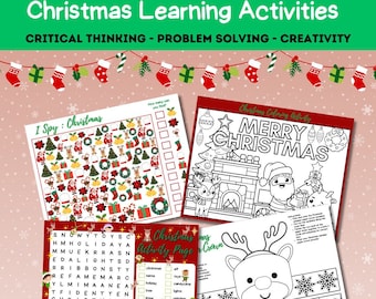 Christmas Literacy & Math for Preschool and Kindergarten, Christmas Activity Workbook