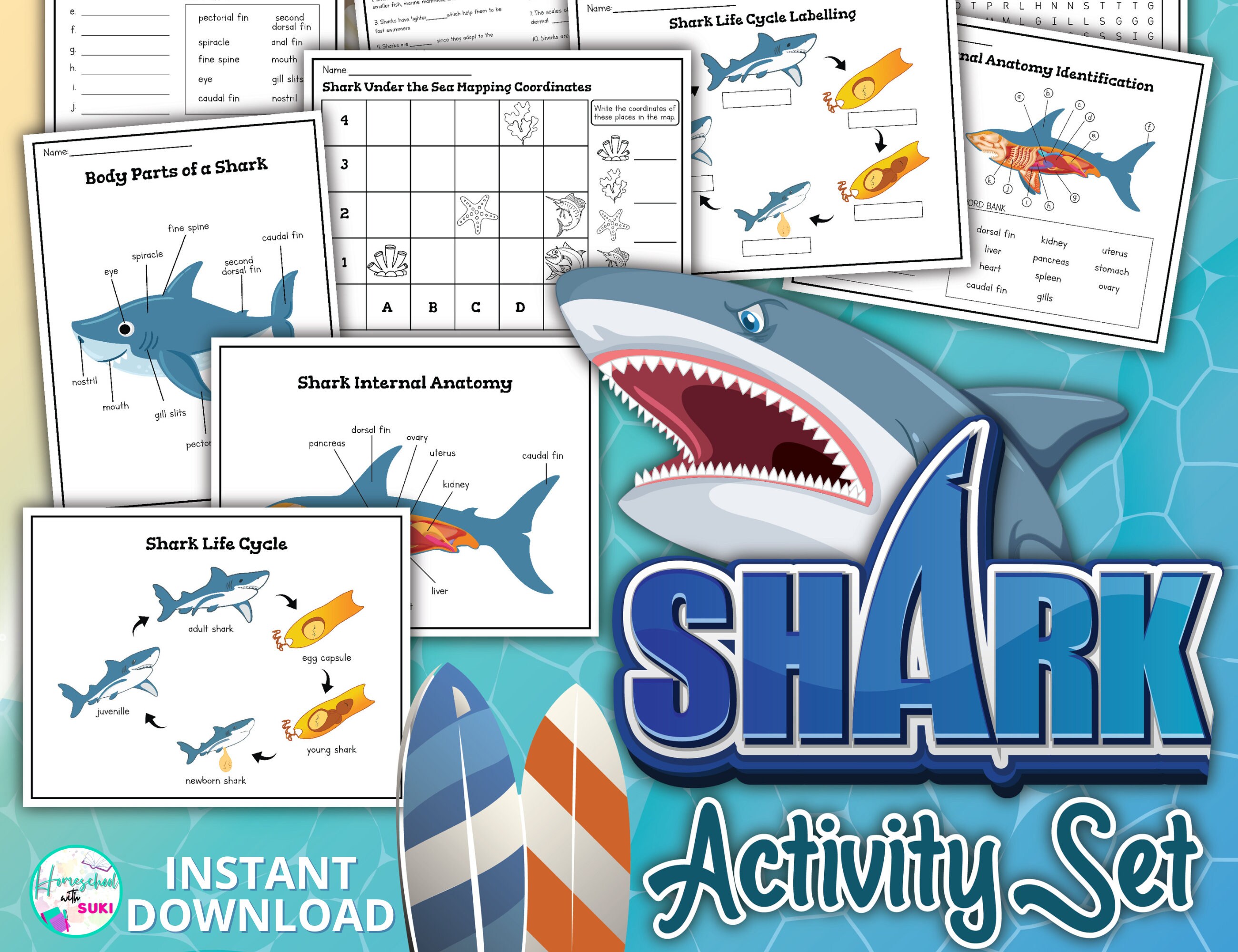 Shark Week Printable, Shark Activities, Shark Week - Etsy