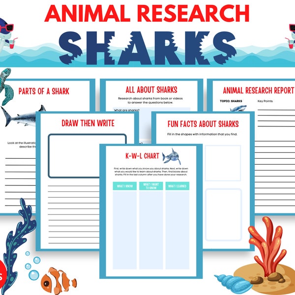 the report of the week merch Shark Research, Shark Week, Homeschool Printables, Educational Activities