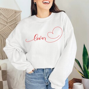 Lover Valentines Day Sweatshirt, V-Day Shirt for Lover, Happy Valentines Day Sweatshirt, Cute Valentines Sweatshirt for Her, Love Day Gift