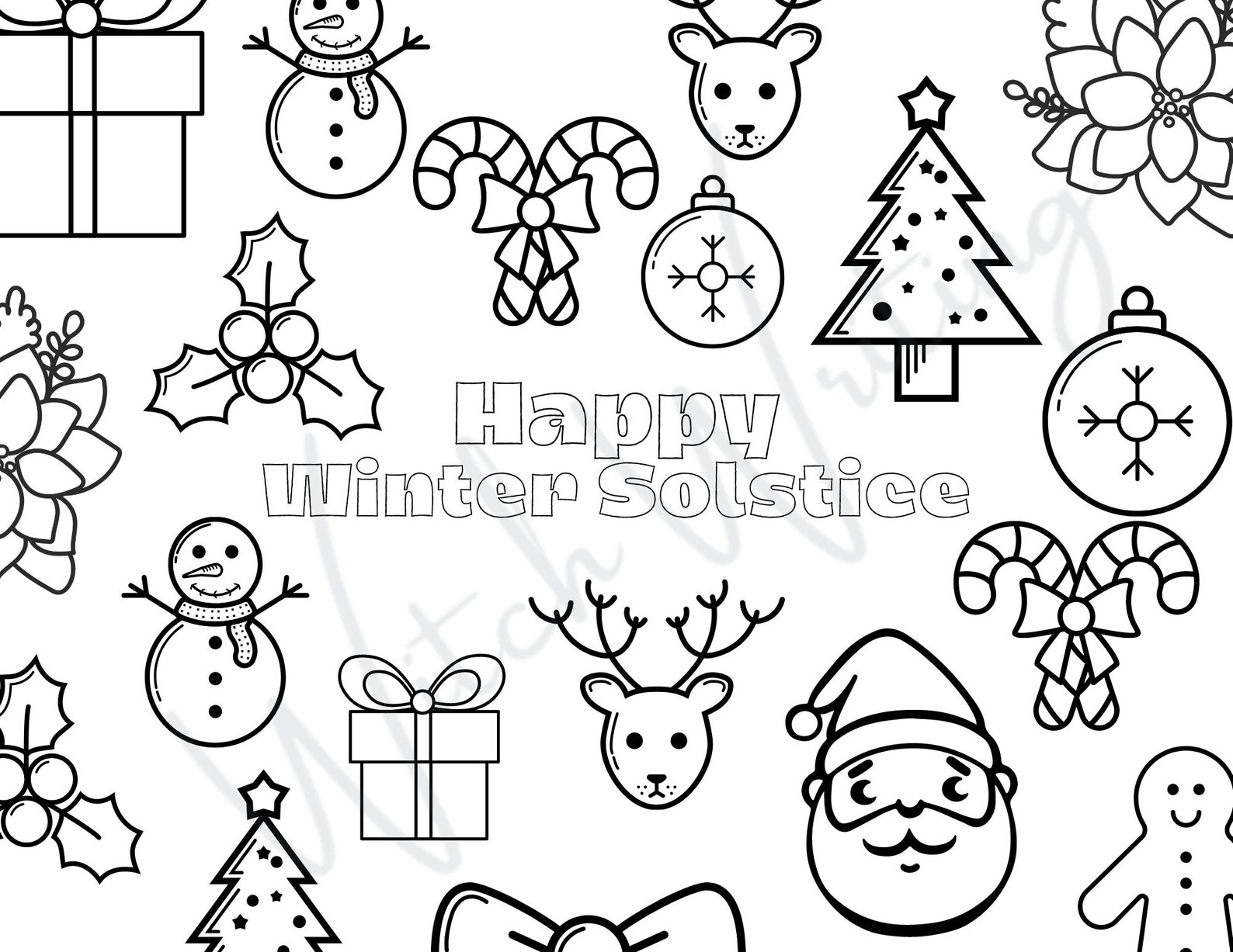 Winter Solstice Coloring Page - Etsy