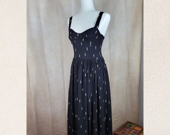 Audrey Vintage Summer Dress with Pockets | Summer Vintage Inspired Black Flared Dress with Pockets