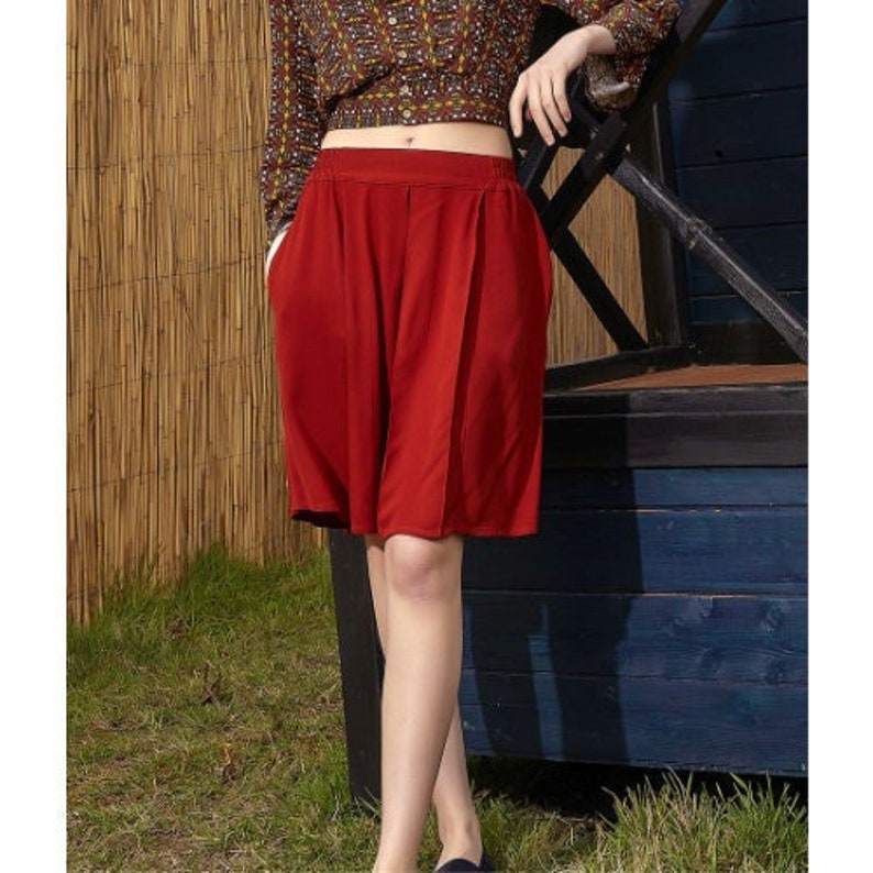 Dandelion Mini Skirt with Pockets Summer Skirt with Pockets Red